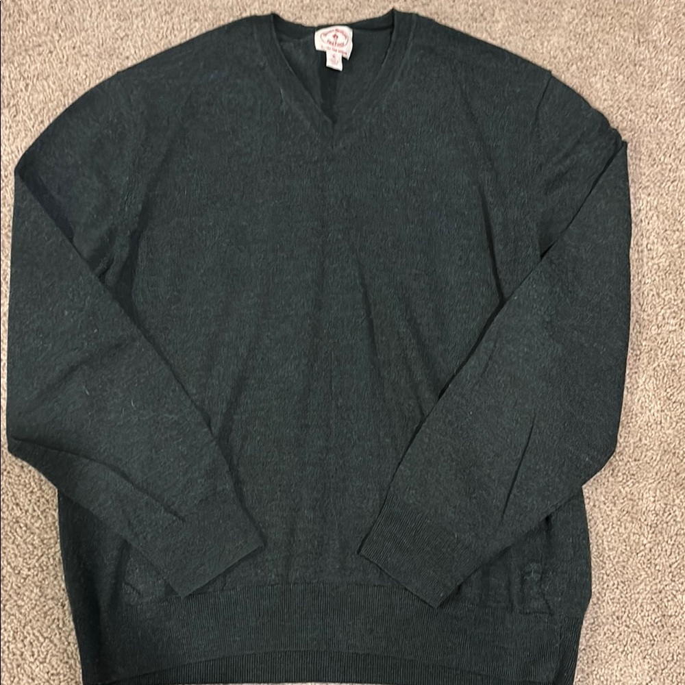Brooks Brothers Green V-Neck Sweater
